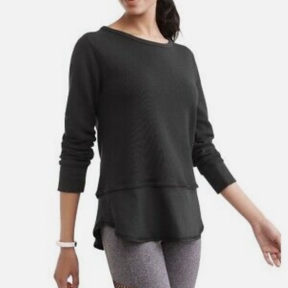 French Terry Lace Up Back Pullover Sweatshirt/Olive Green - Picture 1 of 7